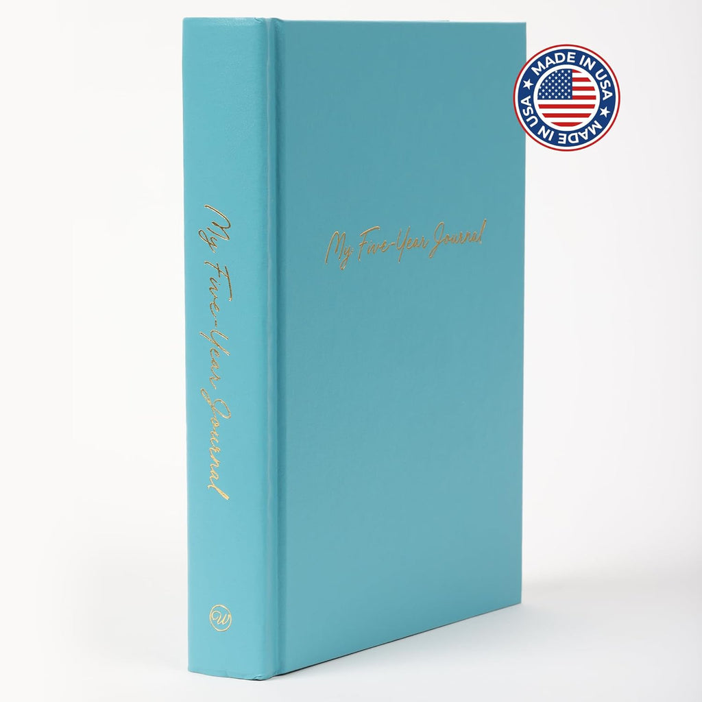 Hard Cover 5 Year Journal | the Easiest to Use Five Year Journal | Quick and Easy Five Year Daily Journal System | 6X8.25 Inch Size (Turquoise)